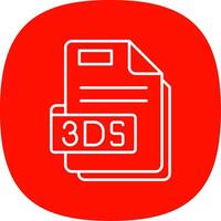 3ds línea curva icono vector