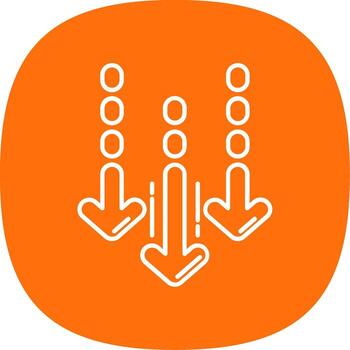 Decrease Line Curve Icon vector
