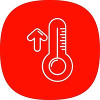 alto temperatura línea curva icono vector