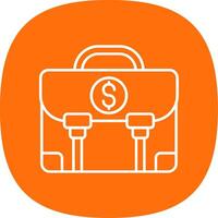 dinero bolso línea curva icono vector