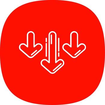 Decrease Line Curve Icon vector