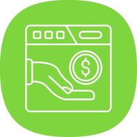Online donation Line Curve Icon vector