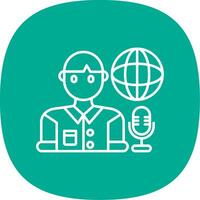 Broadcaster Line Curve Icon vector