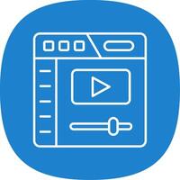 Video player Line Curve Icon vector