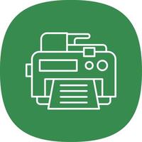 Printer Line Curve Icon vector