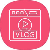 Vlog Line Curve Icon vector