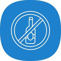 No alcohol línea curva icono vector