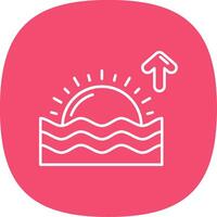 Sunrise Line Curve Icon vector