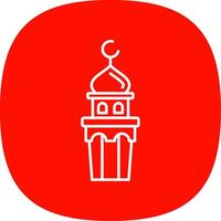 Minaret Line Curve Icon vector
