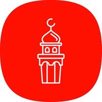 Minaret Line Curve Icon vector