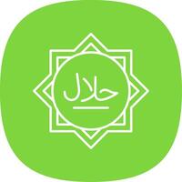 Halal Line Curve Icon vector
