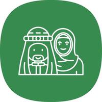 Muslim Line Curve Icon vector