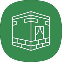 Qibla Line Curve Icon vector