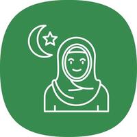 Muslim Line Curve Icon vector