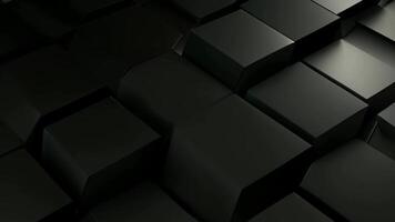 AI generated Abstract black cubes background, 3d render illustration, square shape. Abstract hexagonal geometric ultra wide background. Structure of lots of hexagons of carbon fiber , AI Generated video