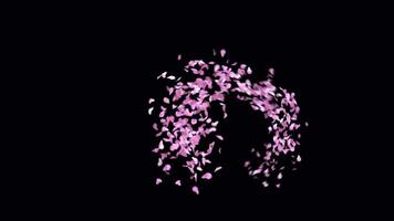 Animated Sakura Petals text letters typeface with alpha channel the character open Bracket video