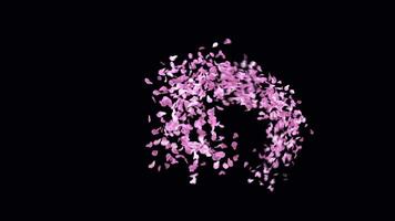 Animated Sakura Petals text letters typeface with alpha channel the character E video