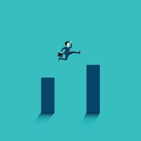 Businessman running to the top of the graph vector