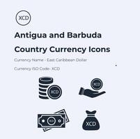 antigua y barbuda país moneda icono vector