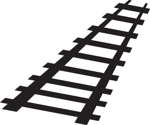 Train track design. Black railway track design.