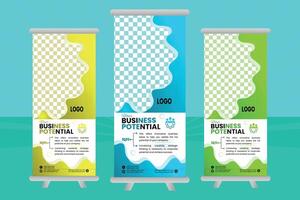 Roll up banner stand template design, banner template, business flyer, display, x-banner, flag-banner, vector