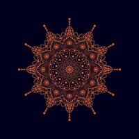 Luxury mandala design black background in color vector