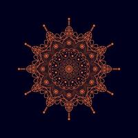 Luxury mandala design black background in color vector