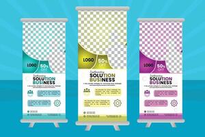 Roll up banner design, Business roll up set, standee design, banner template, vector