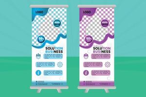 Roll up banner stand template design, banner template, business flyer, display, x-banner, flag-banner, vector