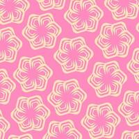pink background with a yellow flower pattern vector