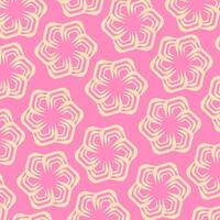 pink background with a yellow flower pattern vector