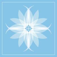 Translucent abstract complex elegant flower in white on light blue vector