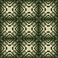 Abstract background in dark green, with geometric shapes such as rhombuses and squares. Form the figures simulating a pixelated image vector