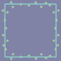 Square frame with abstract triangles in yellow and light blue colors, the background is purple. vector