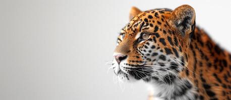 AI generated Panthera pardus on white background , AI generated photo