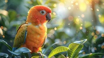AI generated Parrot in the wild, and copy space for text , AI generated photo