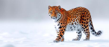 AI generated Panthera pardus on white background , AI generated photo