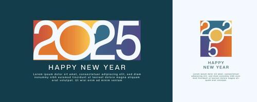 Happy new year 2025 design. Premium set of 2025 vector design for poster, banner, greeting and new year 2025 celebration.