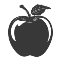 AI generated Silhouette Apple Fruit black color only png