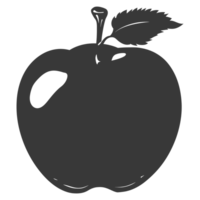 ai generado silueta manzana Fruta negro color solamente png