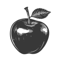 ai généré silhouette Pomme fruit noir Couleur seulement png