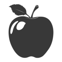 AI generated Silhouette Apple Fruit black color only png