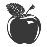 ai generado silueta manzana Fruta negro color solamente png