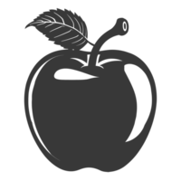 AI generated Silhouette Apple Fruit black color only png