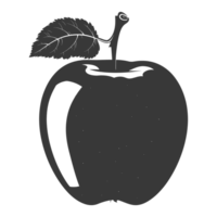 ai gegenereerd silhouet appel fruit zwart kleur enkel en alleen png