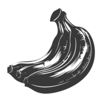 ai généré silhouette banane fruit noir Couleur seulement png