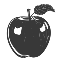 AI generated Silhouette Apple Fruit black color only png