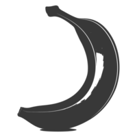 AI generated Silhouette Banana Fruit black color only png