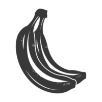 AI generated Silhouette Banana Fruit black color only png