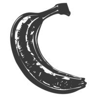 AI generated Silhouette Banana Fruit black color only png